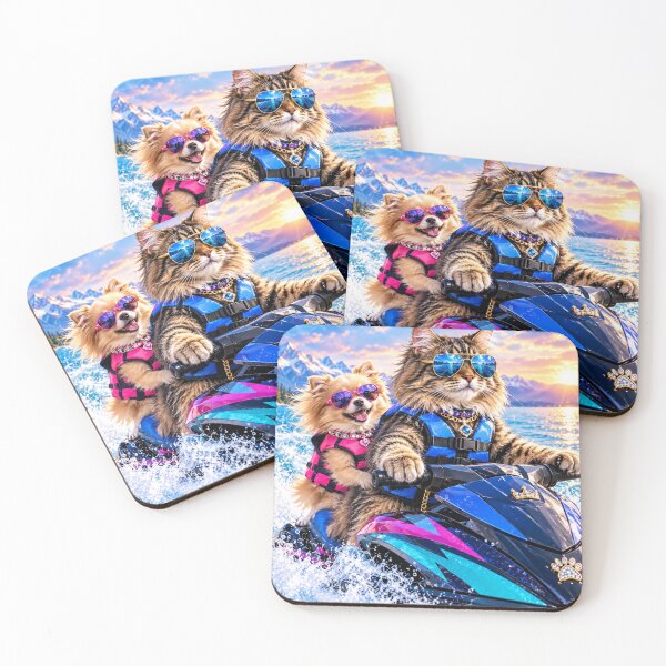 Item preview, Boss Lady Duo – Jet Ski Dog & Cat with SunglassesThe VR designed and sold by Extremeallie.