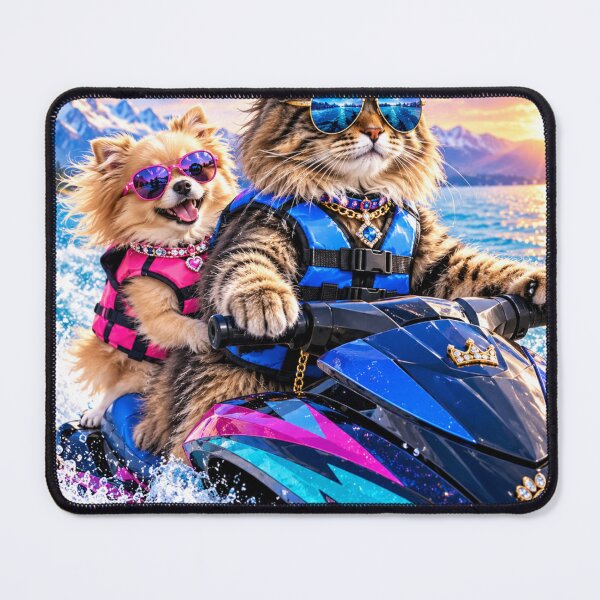 Item preview, Boss Lady Duo – Jet Ski Dog & Cat with SunglassesThe VR designed and sold by Extremeallie.