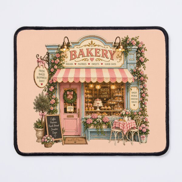 Item preview, Vintage French Bakery Cottagecore | Pink & Blue Parisian Bakery Shop Aesthetic designed and sold by TheStephanieRome.