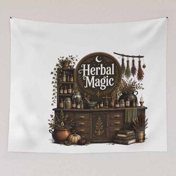 Item preview, Herbal Magic The Witch's Herb Shop Interior designed and sold by LiviuGligoros.