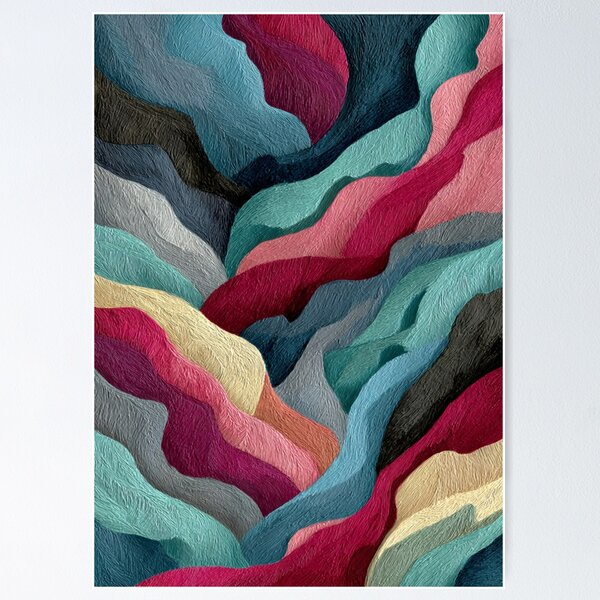 Item preview, Colorful Embroidered Abstract Wavy Texture designed and sold by Aliforall.