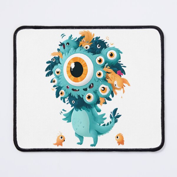 Item preview, Cute Multi Eyed Teal Monster Art designed and sold by Lunat1kk.
