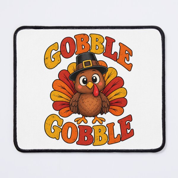 Item preview, Funny Thanksgiving Gobble Gobble Turkey Pilgrim Vintage Retro designed and sold by DijaMar.