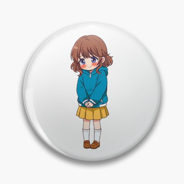 Aperçu de l'œuvre SHY BLOOM - Fille anime kawaii rougissante | Illustration de fille timide de l'ère Soft Girl avec des yeux pétillants créée et vendue par HoMya.
