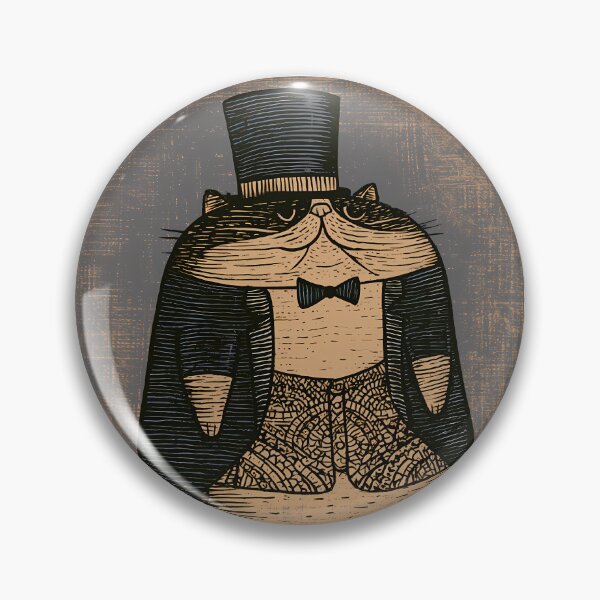 Item preview, Vintage Gentleman Cat Top Hat Art designed and sold by Lunat1kk.