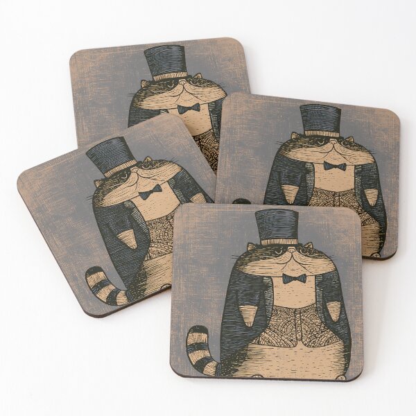 Item preview, Vintage Gentleman Cat Top Hat Art designed and sold by Lunat1kk.