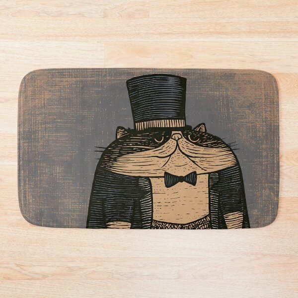 Item preview, Vintage Gentleman Cat Top Hat Art designed and sold by Lunat1kk.