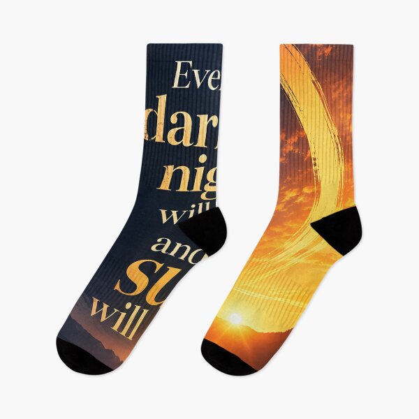 Aperçu de l'œuvre Even the Darkest Night Will End Inspirational Sunrise Quote créée et vendue par GutyzDesignsES.
