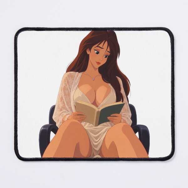 Item preview, Brunette Girl Reading Book Lace Robe - Retro 90s Cartoon Style designed and sold by Hollow Moon Studios..
