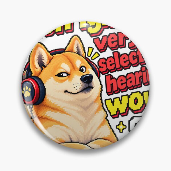 Item preview, Pixel Art Shiba Inu Selective Hearing Gamer Meme designed and sold by Nordo Studio.
