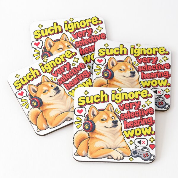 Item preview, Pixel Art Shiba Inu Selective Hearing Gamer Meme designed and sold by Nordo Studio.