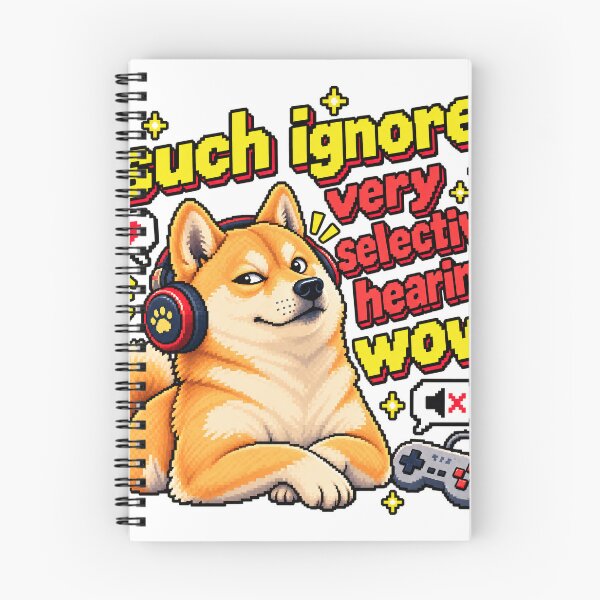 Item preview, Pixel Art Shiba Inu Selective Hearing Gamer Meme designed and sold by Nordo Studio.