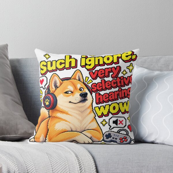 Item preview, Pixel Art Shiba Inu Selective Hearing Gamer Meme designed and sold by Nordo Studio.