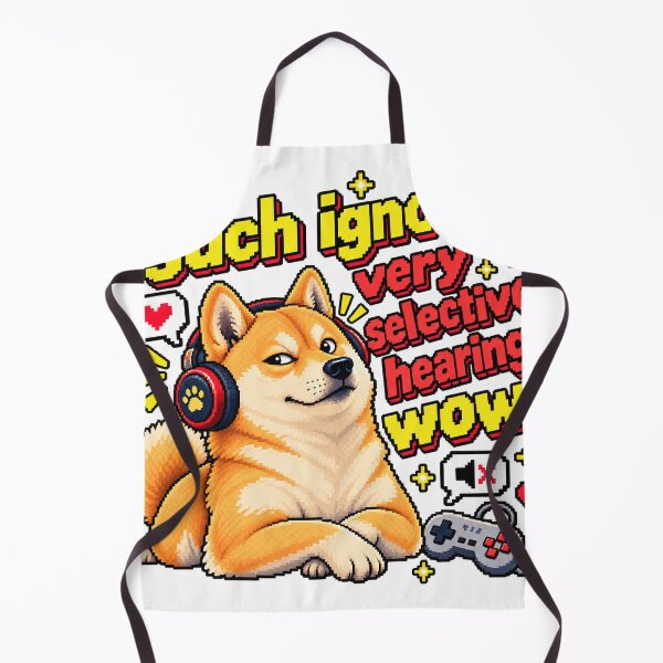 Item preview, Pixel Art Shiba Inu Selective Hearing Gamer Meme designed and sold by Nordo Studio.