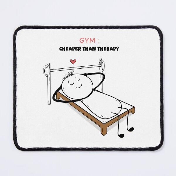 Item preview, Gym: Cheaper Than Therapy – Hand-drawn Relatable Digital Illustration & Print designed and sold by MyVisionaryHuez.
