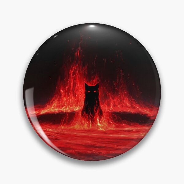 Item preview, Fiery Black Cat Ring of Fire Art designed and sold by Lunat1kk.