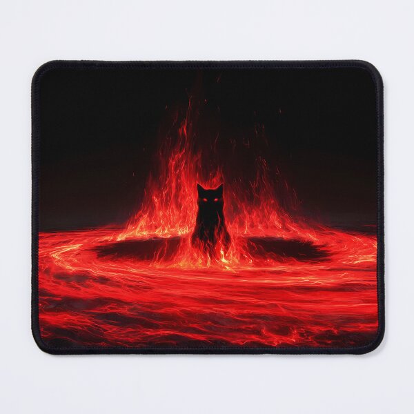 Item preview, Fiery Black Cat Ring of Fire Art designed and sold by Lunat1kk.