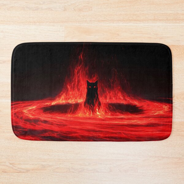 Item preview, Fiery Black Cat Ring of Fire Art designed and sold by Lunat1kk.