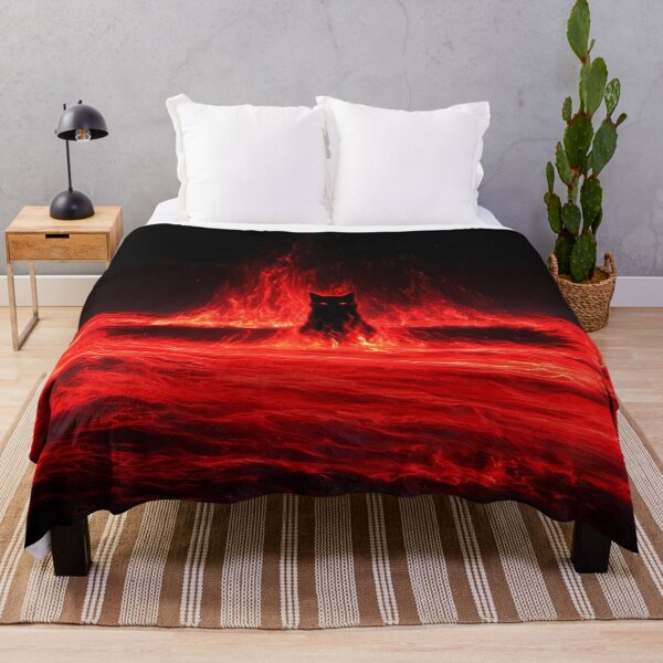 Item preview, Fiery Black Cat Ring of Fire Art designed and sold by Lunat1kk.