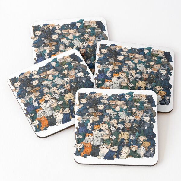 Item preview, Fantasy Wizard Cat Crowd Pattern Art designed and sold by Lunat1kk.