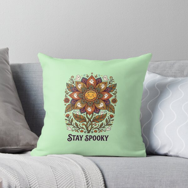 Item preview, Stay spooky - Autumn flowers with ghosts designed and sold by ParadoxParadox.