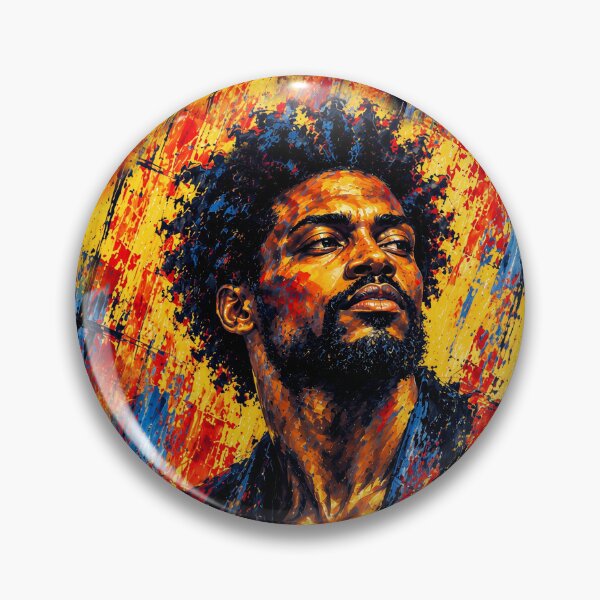Item preview, Magnetic Man – Yellow Blue Abstract Portrait designed and sold by Ingorgia Studio.