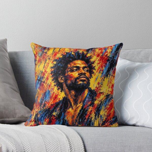 Item preview, Magnetic Man – Yellow Blue Abstract Portrait designed and sold by Ingorgia Studio.