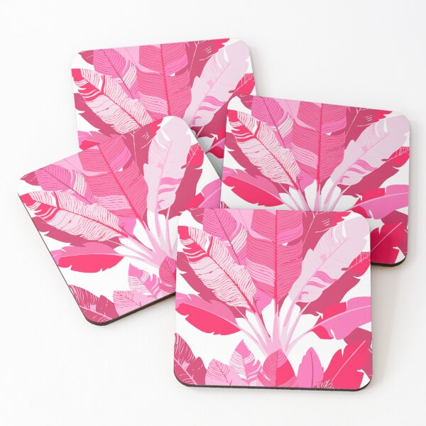 Item preview, Banana Leaf Bunches in Hot Pink + White designed and sold by YesterdayColl.