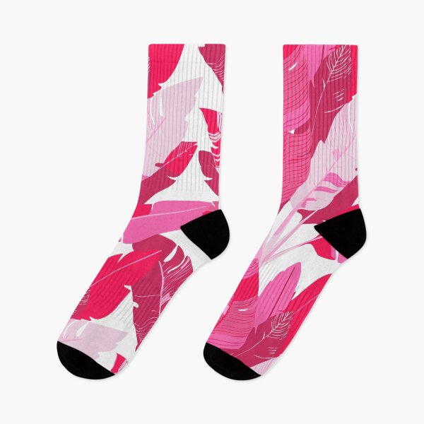 Item preview, Banana Leaf Bunches in Hot Pink + White designed and sold by YesterdayColl.