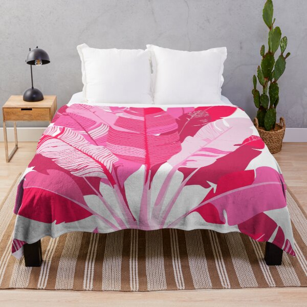 Item preview, Banana Leaf Bunches in Hot Pink + White designed and sold by YesterdayColl.