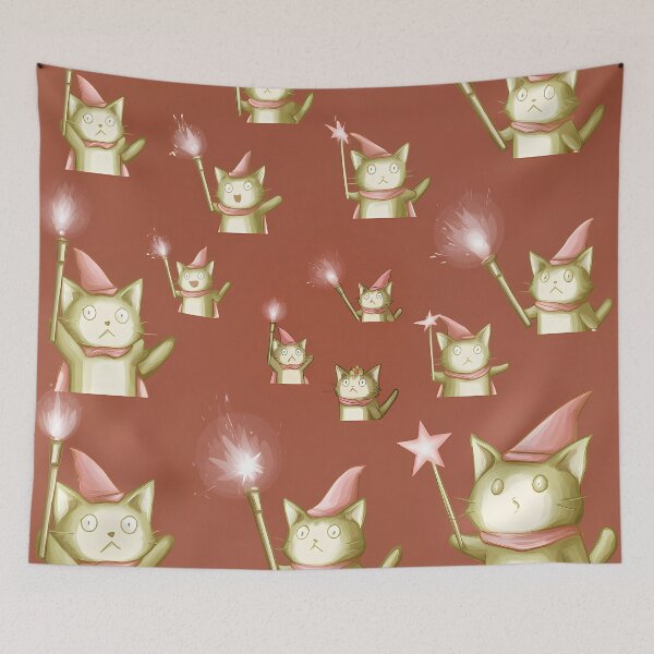 Item preview, Cute Whimsical Wizard Cat Pattern Art designed and sold by Lunat1kk.