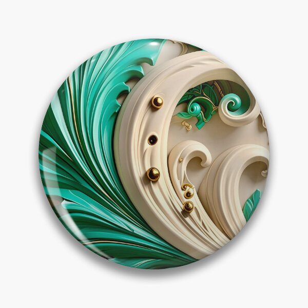 Item preview, Sculptural Emerald with Gold Enamel designed and sold by Vicky Brago-Mitchell®.