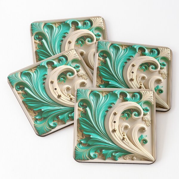 Item preview, Sculptural Emerald with Gold Enamel designed and sold by Vicky Brago-Mitchell®.
