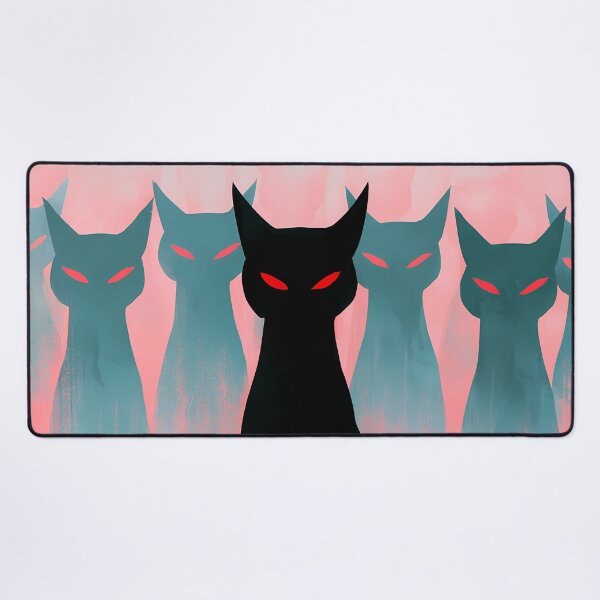 Item preview, Shadowy Black Cats Red Eyes Art designed and sold by Lunat1kk.