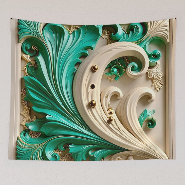 Item preview, Sculptural Emerald with Gold Enamel designed and sold by Vicky Brago-Mitchell®.