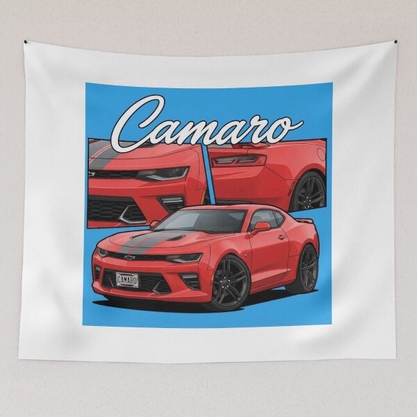 Item preview, Red Camaro Classic Muscle Car Art designed and sold by redkat-4.