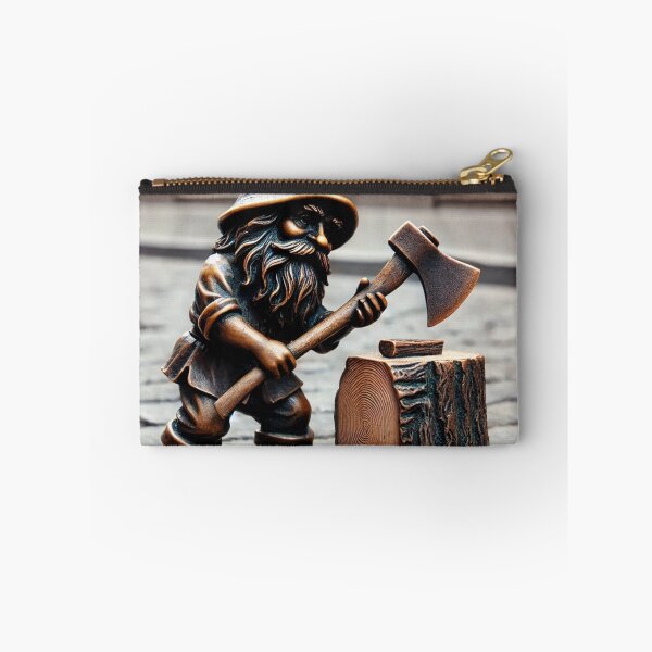 Item preview, Gnome Chopping Wood Art Print – Woodsman Gift, Poland Travel Decor designed and sold by Purrfecta.