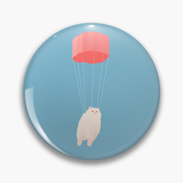 Item preview, Parachuting Fluffy White Cat Art designed and sold by Lunat1kk.