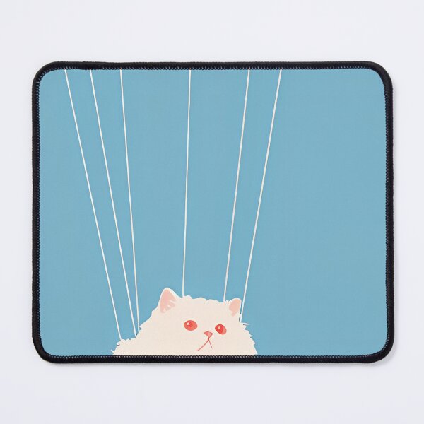 Item preview, Parachuting Fluffy White Cat Art designed and sold by Lunat1kk.