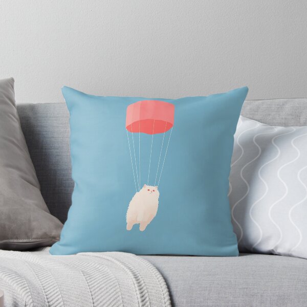 Item preview, Parachuting Fluffy White Cat Art designed and sold by Lunat1kk.