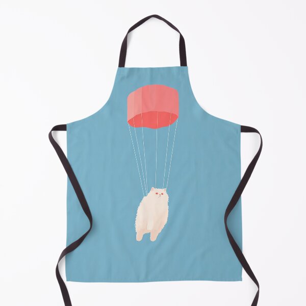 Item preview, Parachuting Fluffy White Cat Art designed and sold by Lunat1kk.