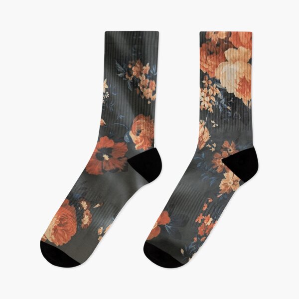 Item preview, Painted Flower Pattern Socks designed and sold by obligatorypun.