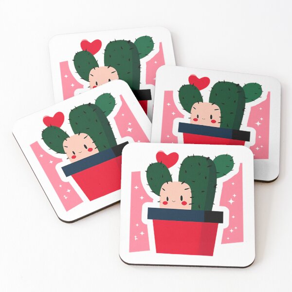 Item preview, Cute Kawaii Cactus Heart Plant Art designed and sold by Lunat1kk.