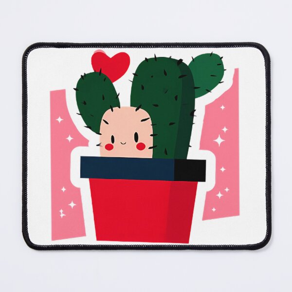 Item preview, Cute Kawaii Cactus Heart Plant Art designed and sold by Lunat1kk.