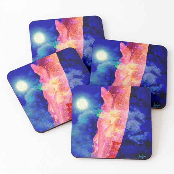 Item preview, Moonlit Lizard Tropical Night Blue Coral Art designed and sold by AKateWillett.