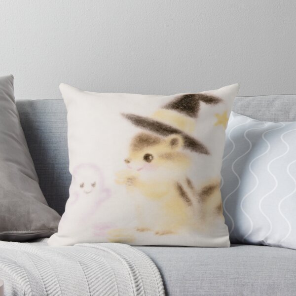 Item preview, Cute Witch Hamster and Ghost Halloween Illustration designed and sold by Sunday Margaritas Art.
