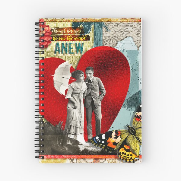 Item preview, Vintage Romance Red Heart Butterfly Collage designed and sold by AKateWillett.