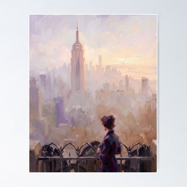 Item preview, Ethereal Morning NYC: Empire State Rising Fine Art Print designed and sold by CleverCulture.