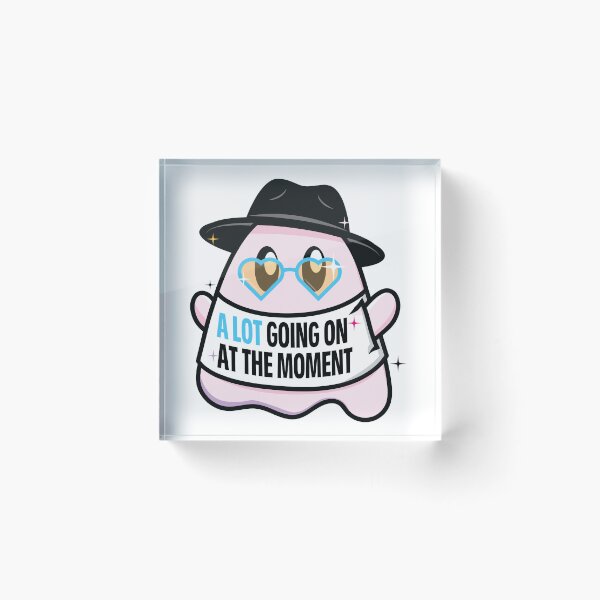 Item preview, Pop Art Ghost Pink and Blue A Lot Going On designed and sold by colormemaroon.
