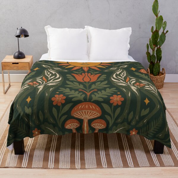 Item preview, Rooted In The Wild Cottagecore Folk Art Deer Forest Sun Illustration designed and sold by QCena.